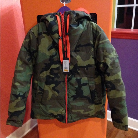 NWT Kendall & Kylie camo/orange reversible jkt - Picture 2 of 8